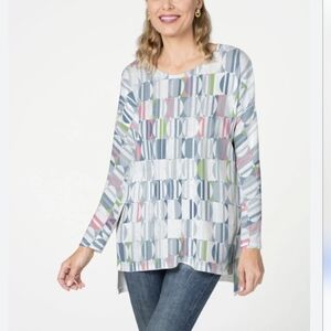 Whimsy Rose Around We Go Slouch Butternut Top XS Burnout Artsy #3